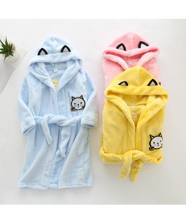 Miyanuby Baby Boys Girls Soft Flannel Bathrobe - Cat Hoodie Nightwear 3-4 Years | Perfect Gift - Buy Online on GoSupps.com