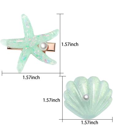 Starfish Hair Clip Set - Shell Pearl Barrettes for Women & Girls | Mermaid Hair Accessories for Beach Wedding Party - Pack of 8 - Buy Online on GoSupps.com