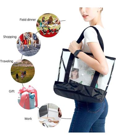 BORMELUN Clear Tote Bag for Women - Large Transparent Handbag in Black - Buy Online on GoSupps.com