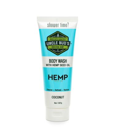 Hemp Oil Uncle Bud's Hemp Oil Body Wash With Hemp Seed Oil and Aloe Vera Formulated For Hydrating Restoring Skin One 8oz Bottle