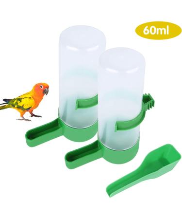 4-Pack Automatic Bird Feed & Water Dispenser for Cage | Parrot & Budgie Water Bottles | Hanging Seed Feeders & Water Clips | 60ml Containers - Buy Online on GoSupps.com