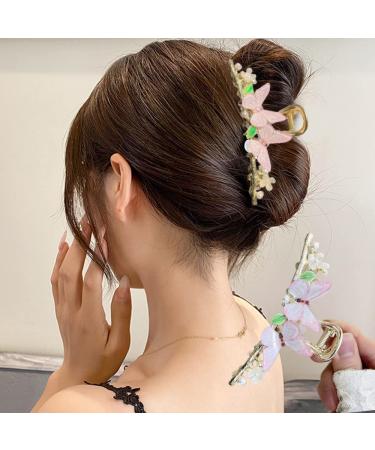 Buy Pieces Butterfly Hair Clips - Cute Kraeoke Pink Large Metal Back Clips for Women | International Shipping Available - Buy Online on GoSupps.com