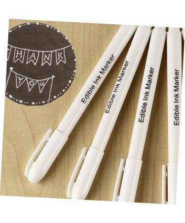 GRADENEVE 4pcs Baking Pigment Pen Cakes Biscuits Painting Pens Chocolate Pen Edible Pen White Plastic - Buy Online on GoSupps.com