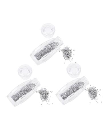 Beatifufu 3 Boxes Nail Art Accessories Nail Tech Accessories DIY Manicure Ornament Mini Nail Crystals Micro Pixie Nail Art Nail Embellishments Rhinestone Nail Beads Metal Bottled 3D Resin 6x2.5cm