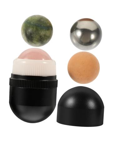 Fomiyes Volcanic Stone Facial Roller - 2 Pack Eye Massage & Beauty Roller for Tension Relief | Premium Jade Scooter for Radiant Skin - Buy Online on GoSupps.com