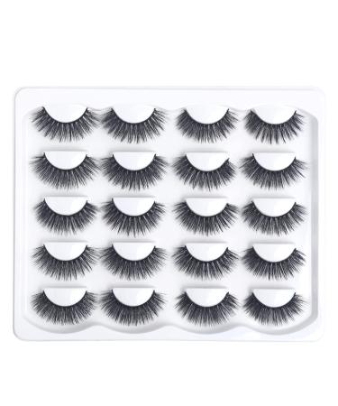 Russian Strip Lashes 10 Pairs - Natural Matte False Eyelashes 004 - Manga Style - Buy Online on GoSupps.com