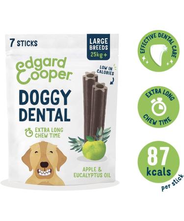Edgard & Cooper Large Dog Dental Treats - 56 Sticks Eucalyptus & Apple Low-Calorie Fresh Breath 1.92kg - Ideal for Daily Chewing & Hygiene - Buy Online on GoSupps.com