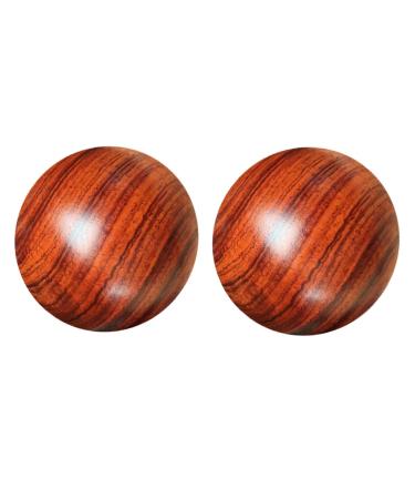 TOVINANNA 2 piece solid wood massage ball muscle massage balls Handmassing balls Hand massager muscle stretchball round handballs acupuncture point news ball fitness ball 5.00x5.00cm brown