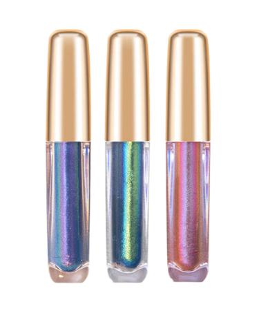 Liquid Glitter Eyeshadow 3PCS Metallic Multichrome Eyeshadow Highly Pigment Holographic Eyeshadow Long Lasting Chrome Eyeshadow 2 Style 2