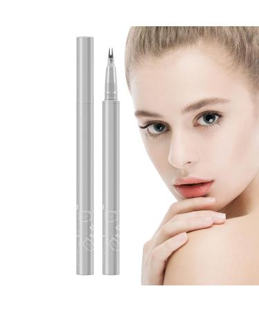 Liquid Eyeliner Double Tip Black Liquid Eyeliner Stamp Pen Waterproof Long Lasting Black Make Up Pens for Natural Lower Eyelashes Gray Brown