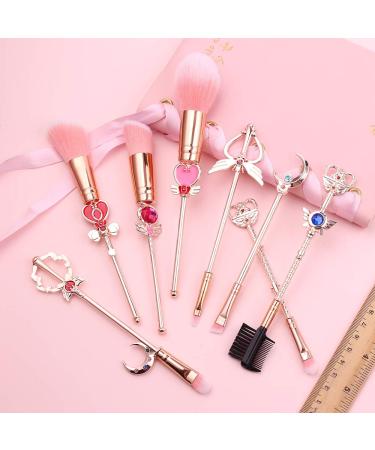 Sailormon 8pcs Makeup Brushes Set with Pink Drawstring Bag - Professional Cosmetic Tool Kit for Beauty Enthusiasts - Buy Online on GoSupps.com