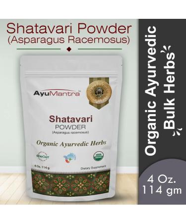 Ayumantra Organic Shatavari Powder (Asparagus racemosus) - Organic & Natural - 114 gms - Buy Online on GoSupps.com