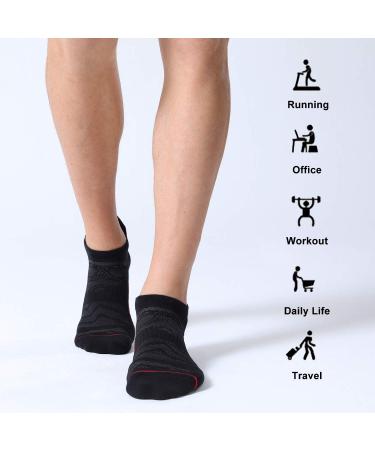 FITRELL Men's 6 Pack Ankle Running Socks Low Cut Cushioned Athletic Sports Socks Black+Red - Size 9-12 - Buy Online on GoSupps.com