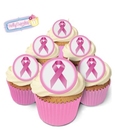 24 Fabulous Edible Wafer Cake Toppers: Breast Cancer Ribbons - Buy Online on GoSupps.com