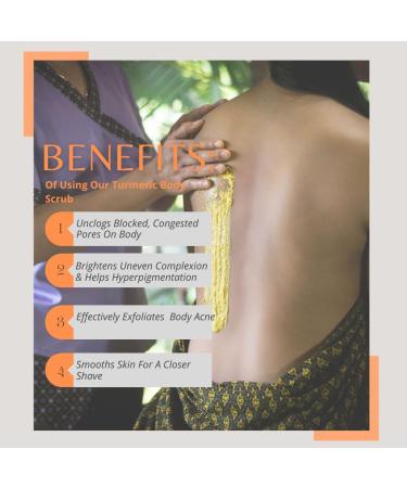 Joli Noir Turmeric Body Scrub | Exfoliating Sugar Scrub with Pure Cane Sugar & Pumice - Nourish & Revitalize Your Skin - Buy Online on GoSupps.com