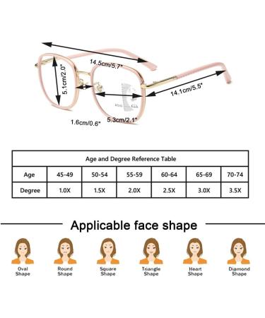 Fashion Oversized Multifocus Reading Glasses for Women Blue Light Blocking Computer Reader Anti Eyestrain Glasses(Couleur:Blanc Grandeur:2.0x) - Buy Online on GoSupps.com