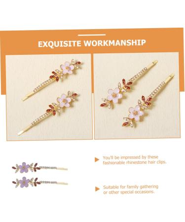 MAGICLULU 2 Pairs Rhinestone Flower Hair Clip Metal Hair Barrettes Hair Accessories for Girls Tiaras for Girls Vintage Hair Accessories Hair Clips Purple Alloy Rhinestone Side Clip Geometry - Buy Online on GoSupps.com