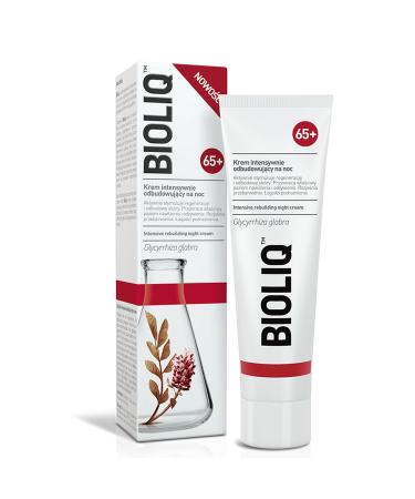 65+ Intensive Rebuilding Night Cream - Hyaluronic Acid Vitamin A and Licorice Extract for Skin Regeneration Hydration and Discoloration Reduction - Soothes Irritations and Redness - 50ml