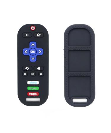 Komfy LilLove Silicone Baby Teething Toys  TV Remote Control Shape Silicone Teethers  BPA Free  Sustainable  Washable  and Non Toxic (Black)