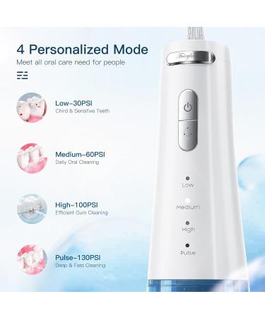 Buy Cordless Water Flosser - FAIRYLOVE 300ML Oral Irrigator 4 Pressure Modes Rechargeable Dental Flosser for Teeth Cleaning - Fast International Shipping - Buy Online on GoSupps.com