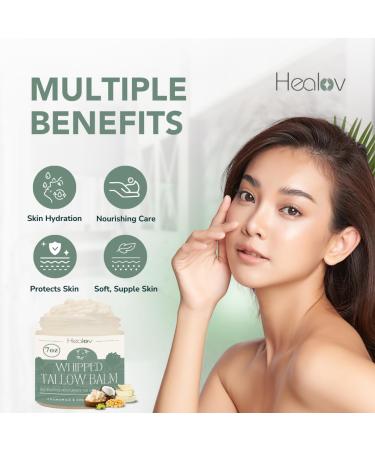 Beef Tallow Balm - All-Natural Grass-Fed Moisturizer for Eczema & Dry Skin | Hydrating Face & Body Lotion - Buy Online on GoSupps.com
