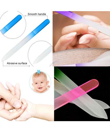 12 Pack Glass Nail Files with Case - Double Sided Crystal Fingernail Files - Gentle Nail Care Manicure Set for Women and Girls - Multi-colored 12pcs - Buy Online on GoSupps.com
