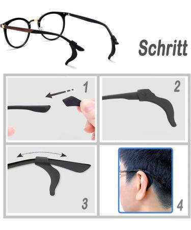 12 Pairs Silicone Anti-Slip Glasses Holders & Ear Pads - Comfortable Black Accessories for Reading Glasses - Buy Online on GoSupps.com