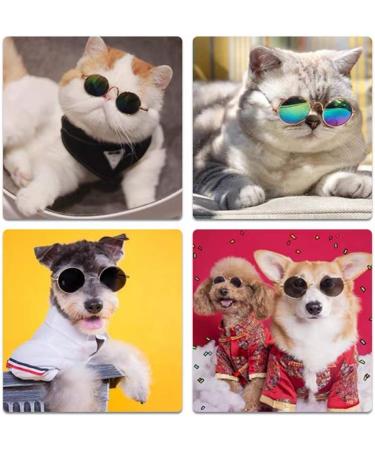 2 Pcs Classic Retro Pet Glasses Pet Sunglasses Pet Eyewear for Dog Cat Cosplay Photos Props - Buy Online on GoSupps.com