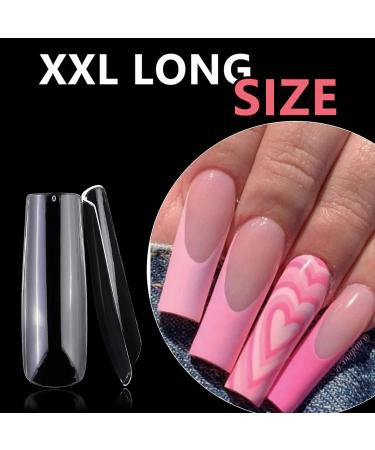 500pcs FITDON XXL Long Square Nail Tips | Extra Long Clear Press on Nails for Salons and DIY Nail Art - Buy Online on GoSupps.com