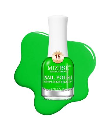 MIZHSE Quick Dry Neon Green Nail Polish - Water-Based 15ml High Gloss Manicure Lacquer for DIY Nail Art & Salon Use - Ideal Gift - Buy Online on GoSupps.com