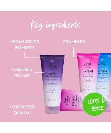 Four Reasons Color Mask Intense Pink - 27 Shades | Intensive Toning Treatment & Color Depositing Conditioner | 100% Vegan Semi-Permanent Hair Dye for Lightened Hair - 6.76 Fl oz - Buy Online on GoSupps.com