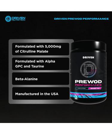 Driven PREWOD Energy Drink Powder 25 Servings - Pre-Workout Supplement wit- Boosts Energy Focus Strength & Endurance for High-Intensity Training (Performace Rocket Pop) Rocket Pop 10.9 Ounce (Pack of 1) - Buy Online on GoSupps.com
