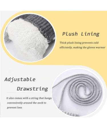 2Pairs Toddler Warm Knitted Mittens with String Winter Thick Thermal Full Finger Gloves Baby Colorful Stretch Magic Glove Fluffy Mitten Hanging Neck Ski Snow Gloves for Boys Girls Ages 0-3 Years Pink + Beige - Buy Online on GoSupps.com