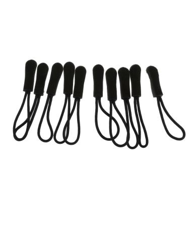10 pcs zipper puller zipper fastener for jacket backpack bag - black