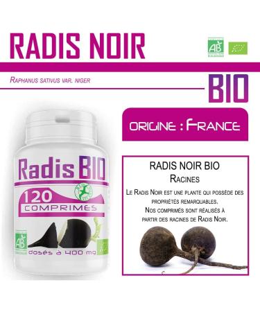 Organic Black Radish - 400 mg - 120 tablets - Buy Online on GoSupps.com