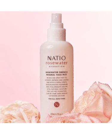 Natio Australia Rosewater Face Mist - Hydrating Spray for All Skin Types | 6.7oz Makeup Safe Moisturizer - Buy Online on GoSupps.com
