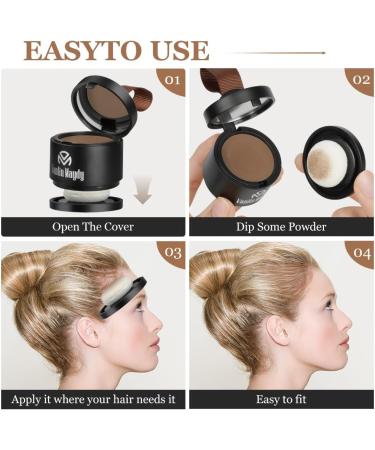 Instantly Hairline Powder Hair Root Touch Up Powder Conceal Receding Hairline Windproof&Sweatproof Hair Root Concealer Professional Hairline Shadow Powder with Mirror and Puff(Medium Brown) - Buy Online on GoSupps.com