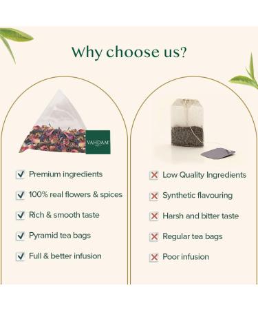 Buy Vahdam Hibiscus Rose Herbal Tea Bags - 100 Caffeine-Free Natural Floral Fruity Infusion | International Shipping Available - Buy Online on GoSupps.com