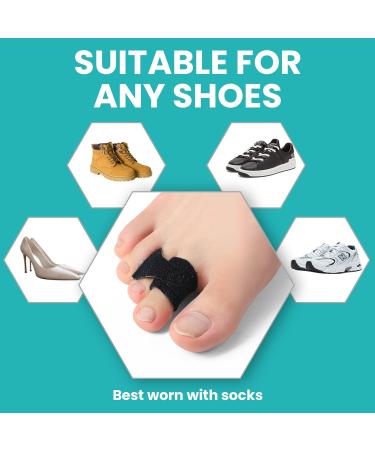 10 Pack Hammer Toe Corrector - Orthopedic Toe Splints & Cushioned Bandages for Broken & Crooked Toes | Heal Wrap Separators (Black - Buy Online on GoSupps.com
