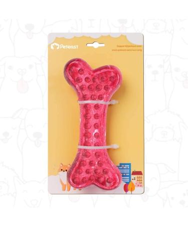Peteast Dog Toys Durable Dog Chew Toys for Aggressive Chewers Bacon Flavored Tough Natural Rubber & Teeth Cleaning Chewing Bones for Large/Medium/Small Dogs - Buy Online on GoSupps.com
