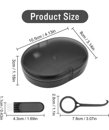 Prosthesis Box & Denture Storage: Black Retainer Container with Cleaner Brush - Ideal for International Shipping - Buy Online on GoSupps.com