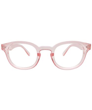 The Portland Keyhole Round Reading Glasses Set Clear Rose 1.25 x