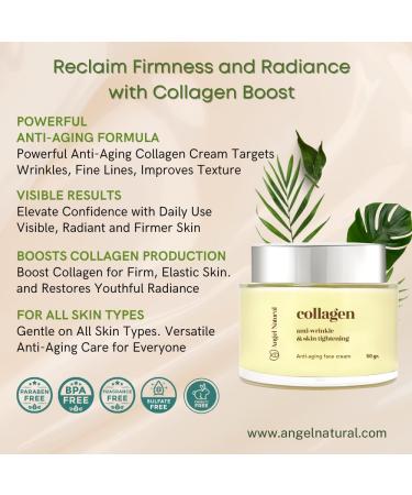 Angel Natural Collagen Face Cream - Anti-Wrinkle & Skin Tightening Moisturizer | Korean Skincare Anti-Aging Firming Vitamin E & B5 | 50g / 1.7oz - Buy Online on GoSupps.com