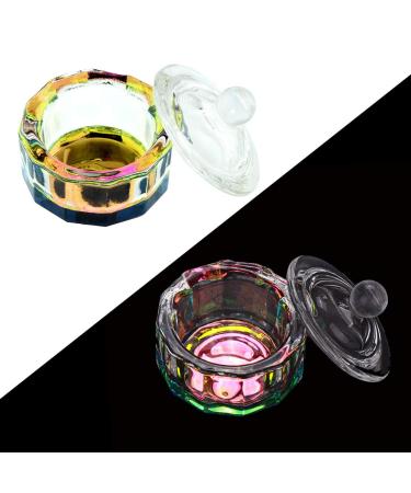 Rainbow Dodecagon Acrylic Nail Art Dappen Dish with Cap Lid - NAPB019 - Buy Online on GoSupps.com