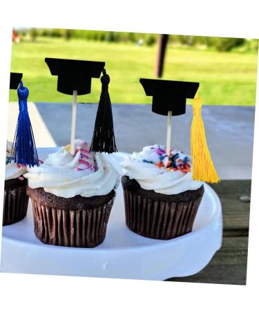 Artibetter 12pcs Graduation Season Card Student Gifts Fringe Trim Mini Top Hat Graduation Party Hat Topper Cupcake Toppers Diploma Cupcake Picks Graduation Party Caps Topper Finished Product Yellow 10X3.8X3.8CM - Buy Online on GoSupps.com