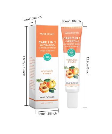 2-in-1 Hydrating Antioxidant Face Cream with Apricot & Carrot Extract Daily Moisturizer for Nourishing and Protecting Skin Lightweight Formula for All Skin Types 1.41 oz - Buy Online on GoSupps.com
