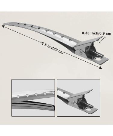 24-Pack Metal Duck Bill Hair Clips for Women - 3.5 Inch Salon Clips for Styling and Sectioning Thick, Long, and Curly Hair - Silver Alligator Hair Clip Set - Buy Online on GoSupps.com
