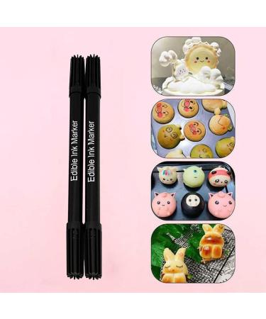 LICHENGTAI Edible Marker 2 Black Food Coloring Marker Double Sided Food Grade Pen Fine &Thick Tip Gourmet Writers For DIY Cake Decorating Cookies Frosting Easter Eggs - Buy Online on GoSupps.com