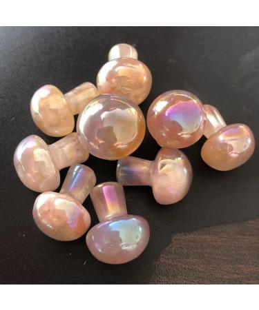 Natural Crystal Rough Home Decor 10pcs Natural Gold Plating Flower Agate Quartz Mushroom Cherry Blossom Agate Crystal Buttom Mushroom Gifts Natural Crystal Raw Stones and Minerals - Buy Online on GoSupps.com
