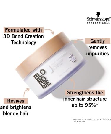 Buy Schwarzkopf Blondme Keratin Restore Detox Mask for All Blondes - 200ml | Best International Shipping - Buy Online on GoSupps.com